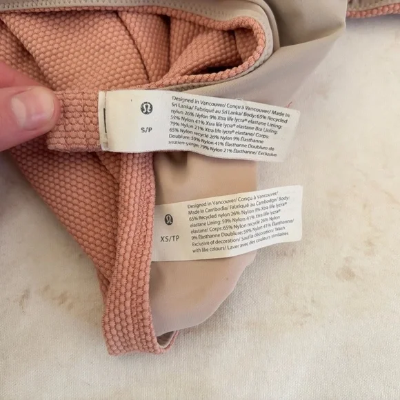 Lululemon Honeycomb Dip Square Swim Bikini Set, Pink Savannah - Picture 6 of 6